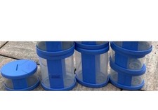 5 Tupperware Orient Express, Gewürzstreuer, 2 groß ( 275 ml ) blau - transparent