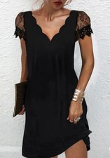 Elegantes schwarzes Kleid in Gr. L