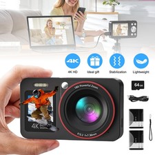 64MP Digitalkamera 4K Profi Fotokamera Kompakt 18X Digitalzoom mit 64GB Karte DE