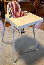 Kinderhochstuhl mit Tablett weiß (Antilop von Ikea) inkl. Einlage