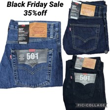 Levis® 501 Herren Denim Jeans Original Fit Unterteil Straight Leg Hose Jeans Schwarz