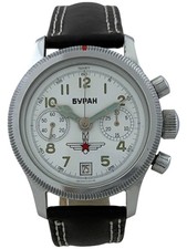Poljot Buran Handaufzug Herren Flieger Chronograph Kal. 3133, funktioniert