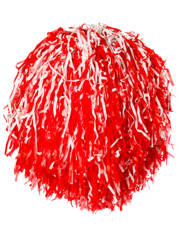 Cheerleader pompom rot weiß - cheerleader, rot-weiß