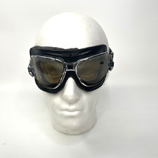 VINTAGE BARUFFALDI BRILLE WHEEL DEVIL SCHWARZ LEDER CHROM CAFE RACER RETRO #C