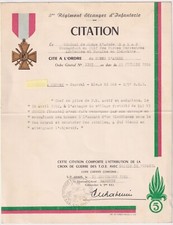 Verleihungsurkunde, Citation