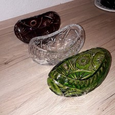 alte Schallen Schiffchen Bleikristall 3 Stück