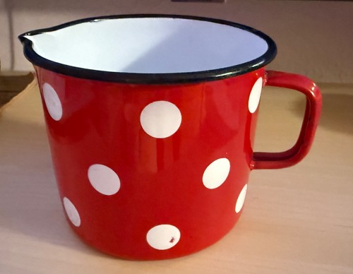 Emaille milchtopf rot mit - ,