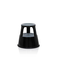 hjh OFFICE Tritthocker Rollhocker Fußhocker Hocker TIO-M II Metall schwarz