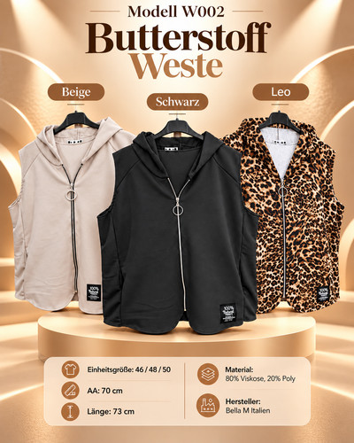 Butterstoff kapuze weste - butterstoff, mit