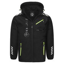 KIRKJUBØUR® "Alvik" Herren SOFTSHELLjacke 10.000 mm Wassersäule schwarz/grün neu