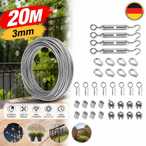 Edelstahl stahlseil 20m - edelstahl,