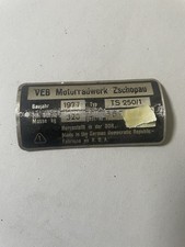 Typenschild Schild für Rahmen TS250/1 ( MZ ETZ Simson S51 S50 Schwalbe Star )