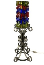 60er 70er Jahre Brutalistische Stehlampe Eisen & Glas Stehleuchte Mid Century