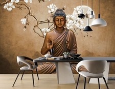 3D Buddha Statue Blume Q9927 Tapete Wandgemälde Fototapete Selbstklebend Kay