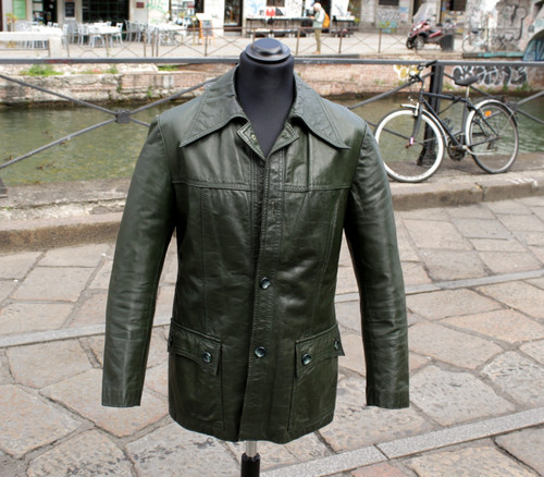 Herren lederjacke grun - , 70