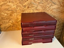 5 Lindner Binder rot mit Schuber leer (33966)
