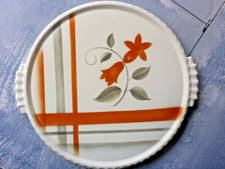 Tortenplatte Grünstadt Steingutfabrik AG Art Deco Spritzdekor Mod. 6804 ca. 1925