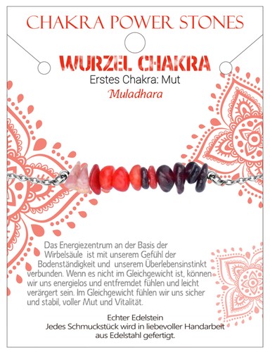 Wurzel chakra mut armband - -,