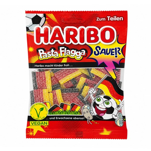 Haribo pasta flagga saures - wm,