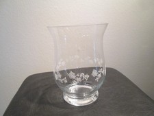 alte antike Vase Glas Blumen Floral Muster Pflanzgefäß ca 20cm