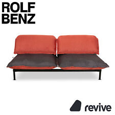 Rolf Benz Nova Zweisitzer Sofa Grau Orange Stoff Funktion Couch Schlaffunktion