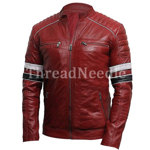 Herren weinrot biker slim fit - biker,
