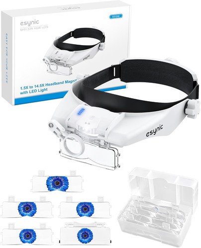 Kopfbandlupe mit led licht - led-licht, 8x