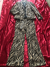 Damen 2 Teiler Hosenanzug Zebra Samt Fellimitat  Anzug Blazer + Hose  gr 40