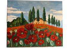 Ölgemälde Ölbild Mohnblumen