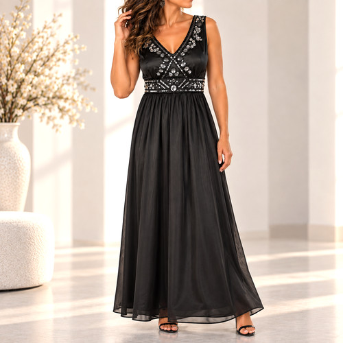 Kleid abendkleid satin schwarz - kleid,