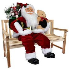 Deko Weihnachtsmann Sander rot 45cm Kantenhocker sitzend Weihnachtsdekofigur 