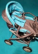 Knorrtoys Puppenwagen blau anthrazit mit Netz, Tasche, herausnehmbare Babytrage