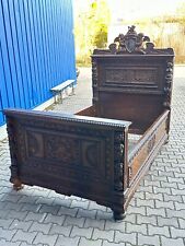 ANTIKES BETTGESTELL NEO RENAISSANCE PRUNK SCHNITZWERK NUSSBAUM UM 1920 PRUNKBETT