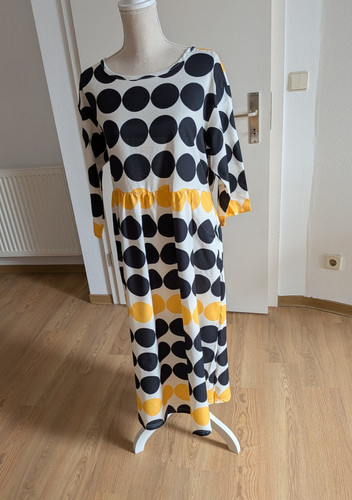 Damen maxikleid lang gepunktet - damen,