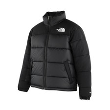 The North Face Damen L Schwarz Pufferjacke Gefüttert Zip Hoher Kragen Logo
