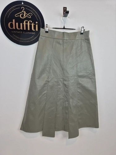 Vintage kunstleder midi rock - vintage,