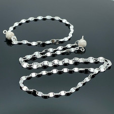 SET 2-TLG.: COLLIER & ARMBAND AUS 925/- SILBERWEIß SCHMUCKJAGD