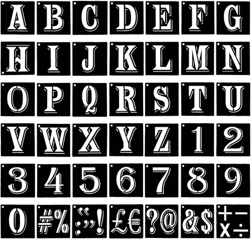 Buchstaben und - cm,