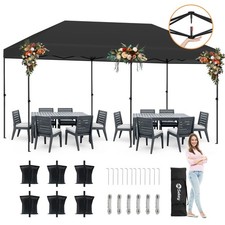 Pavillon Faltpavillon 3x6m Pop Up Partyzelt Gartenzelt Wasserdicht UV-Schutz 50