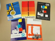 5 Prospekte Evange Fiat OM Gabelstapler Unitractcar Typ S aus den 60/70er Jahren