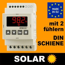 SOLAR Regelung Steuerung Temperaturdifferenzregler Kollektoren +2 sensoren DIN