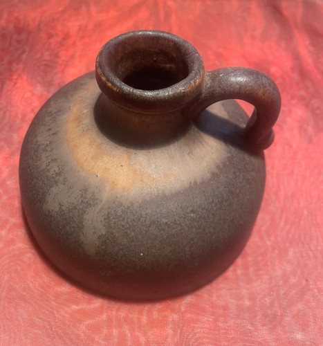 Vase henkelkrug fat - lava, braun