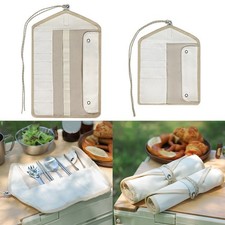 Tragbare Canvas Bestecktasche Rolle mit mehreren Fächern für Camping