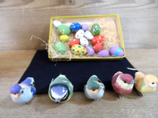 Lot Ostern Erzgebirge Ostereier Strauchbehang Vögel auf Klemme Seiffen