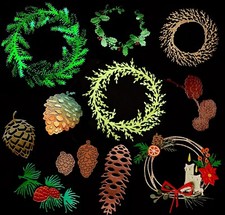 "Kranz & Zapfen" Tanne, Zypresse, Zweige, Weihnachten, Stanzschablone/ Cutting
