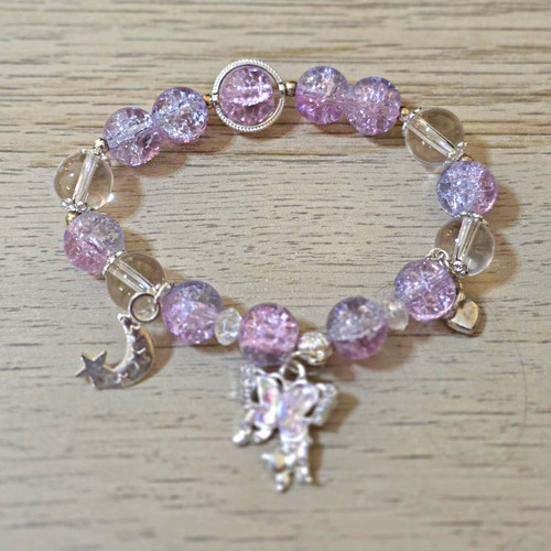 Lila armband mit schmetterling - lila,