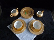 2x 3tlg. Teegedeck mit Geisha