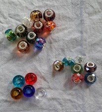 Großlochperlen Glas in