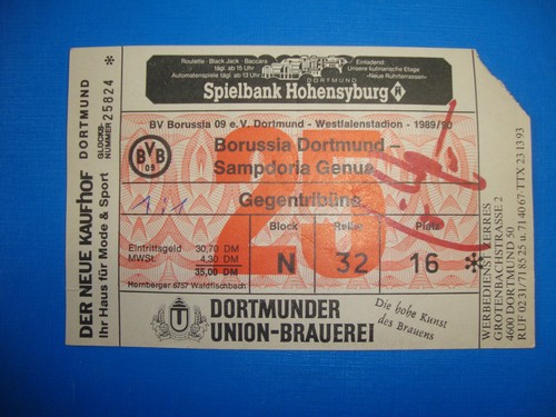 Ticket bvb dortmund - 89/90,
