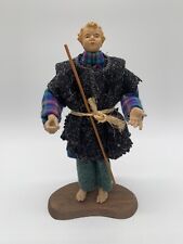 Krippenfigur Bauer Hirten Junge Blond mit Stab 20 cm Serie bekleidet m. Kleidung